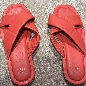 A new day sandals. Size 8.  Orange coral color. Great condition.